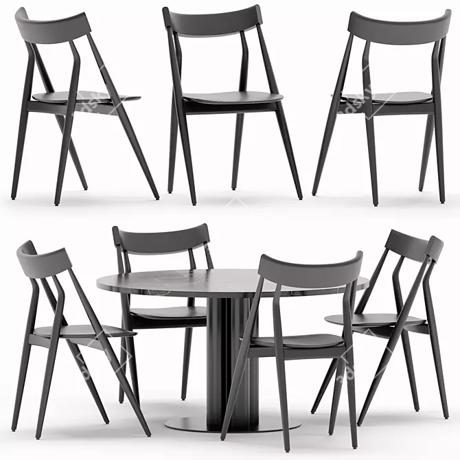 Modern Arflex Dining Set Ensemble 3D model image 1