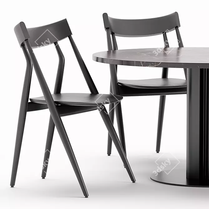 Modern Arflex Dining Set Ensemble 3D model image 3