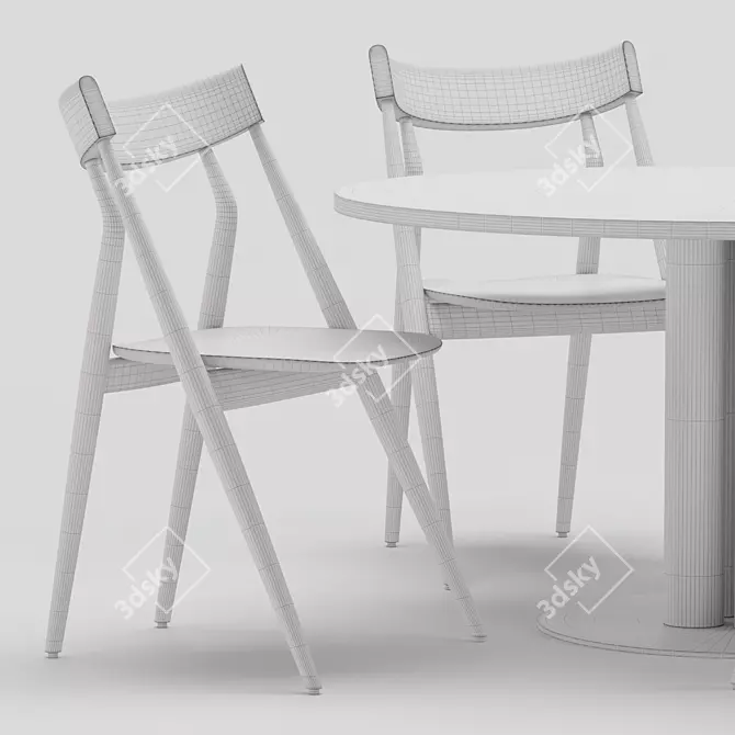 Modern Arflex Dining Set Ensemble 3D model image 4