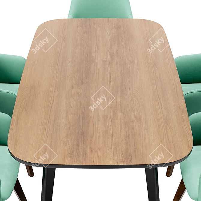 Modern Dining Set Dagny & Sinus 3D model image 2