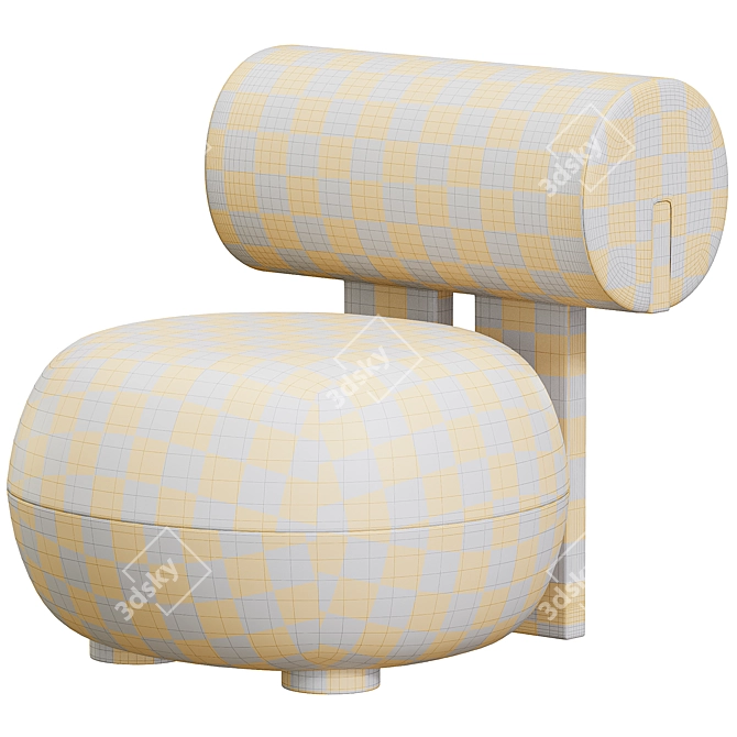 Modern Hippo Lounge Chair in Millimeters 3D model image 4