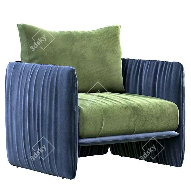 Stylish Miller Armchair With X-Factor 3D model image 1