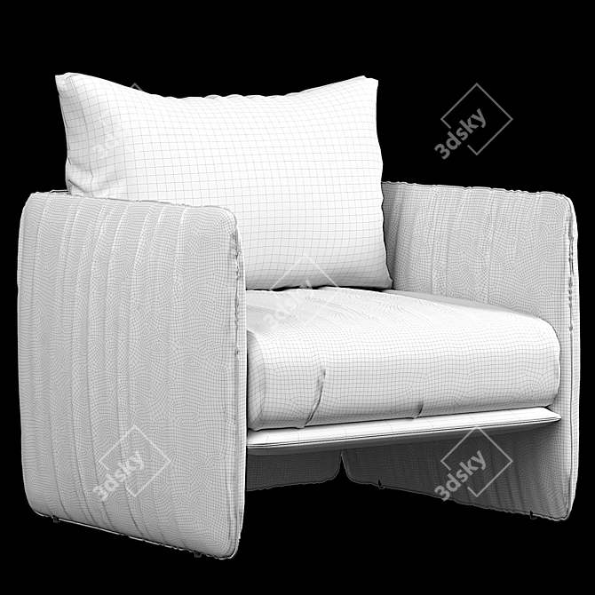 Stylish Miller Armchair With X-Factor 3D model image 3