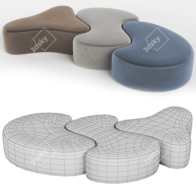 Trilogy Ottoman Set 2017 3D model image 2