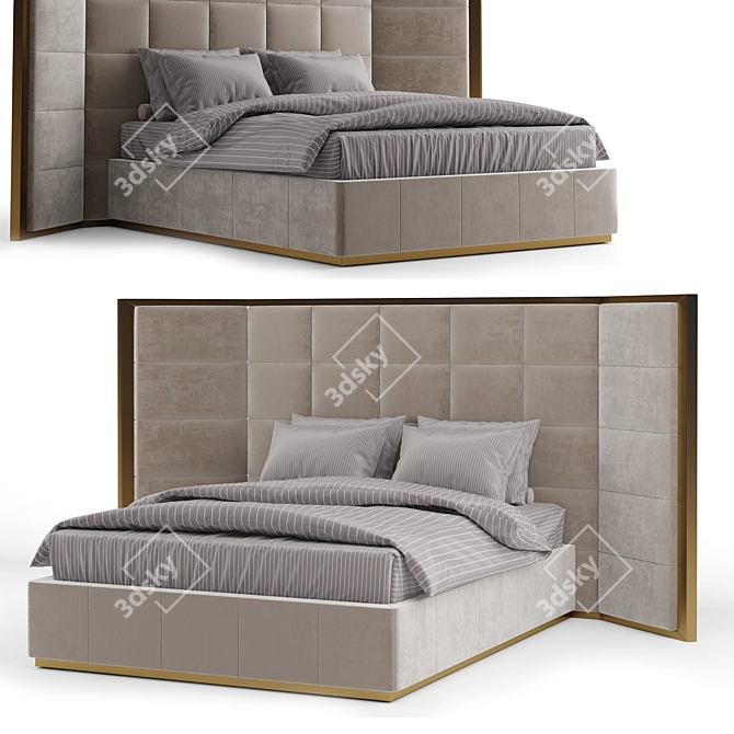 Elegant Opera Contemporary Bed Clarissa 3D model image 1