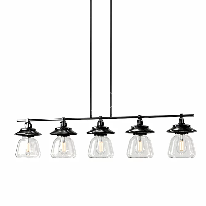 Elegant Highworth Kitchen Island Pendant 3D model image 1