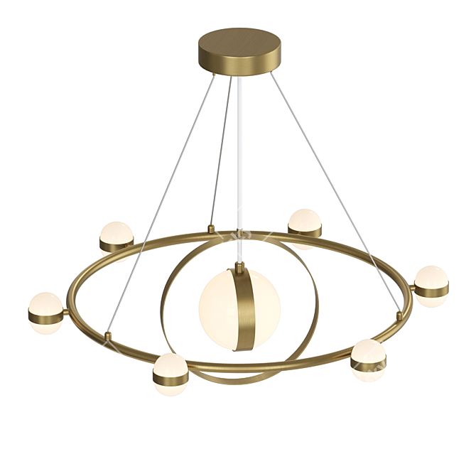 Modern LED Ring Chandelier Fixture 3D model image 3