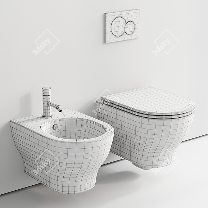 Speed Collection Wall-Hung Ceramic WC & Bidet 3D model image 5