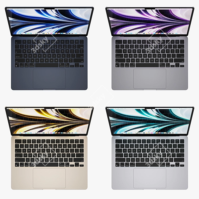 Apple MacBook Air M2 2022 Render-Compatible 3D model image 3