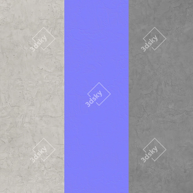 Stylish Cracked Stucco Texture Set 3D model image 2