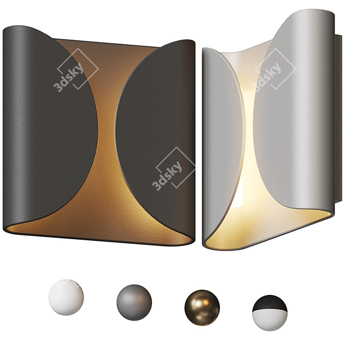 Modern Outdoor LED Wall Sconce 3D model image 1