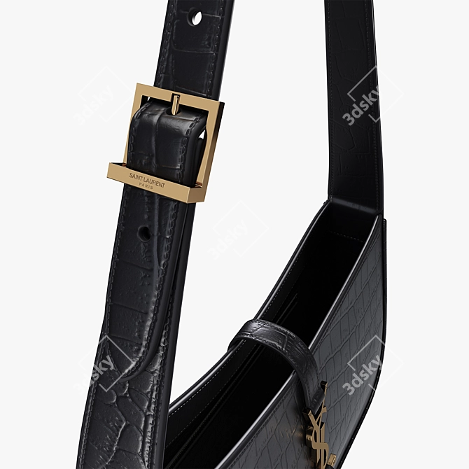 YSL Saint Laurent Le 5 a 7 Croc Bag 3D model image 2