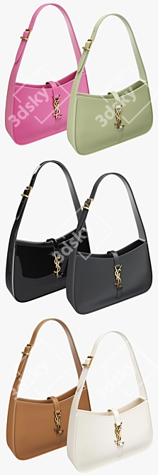 YSL Saint Laurent Le 5 a 7 Croc Bag 3D model image 6