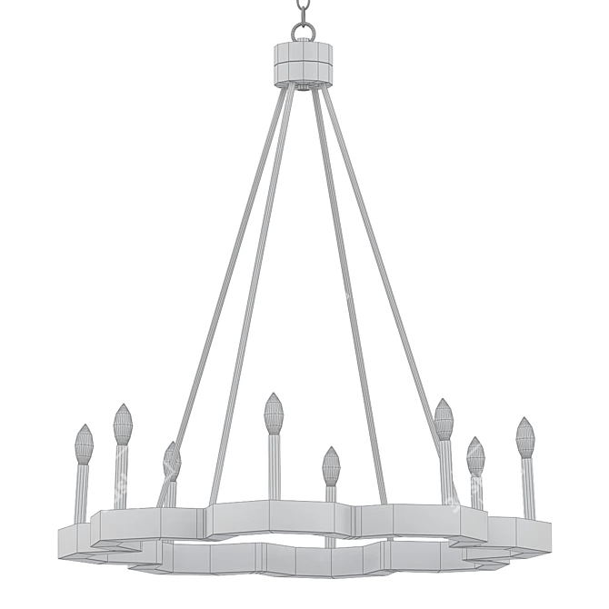 Elegant Fiona Chandelier in White 3D model image 2