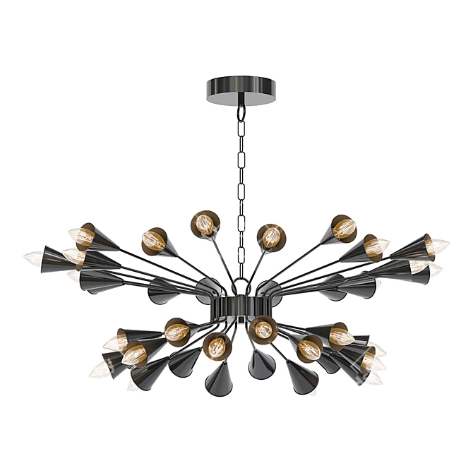 Black Metal Volanti Chandelier 3D model image 1