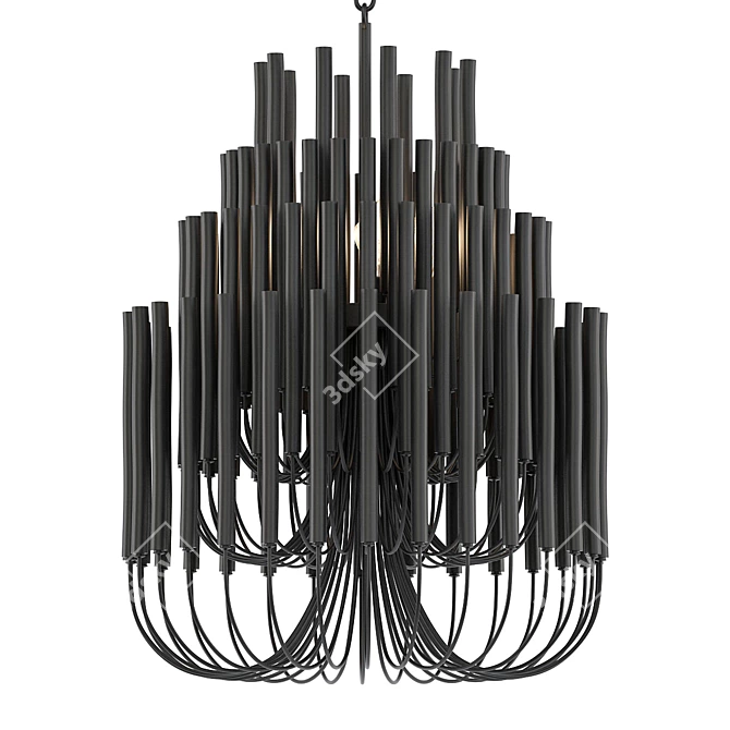 Elegant Tilda Small Black Chandelier 3D model image 1