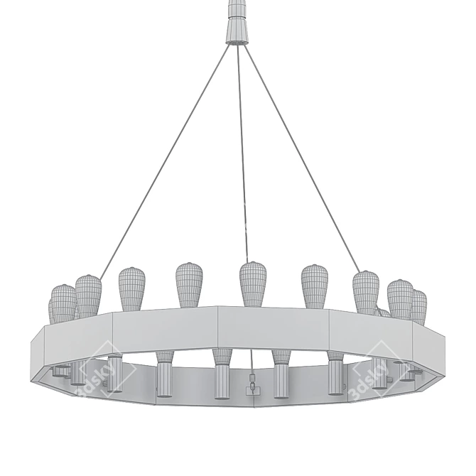 Elegant Candelaria Chandelier 3D model image 2