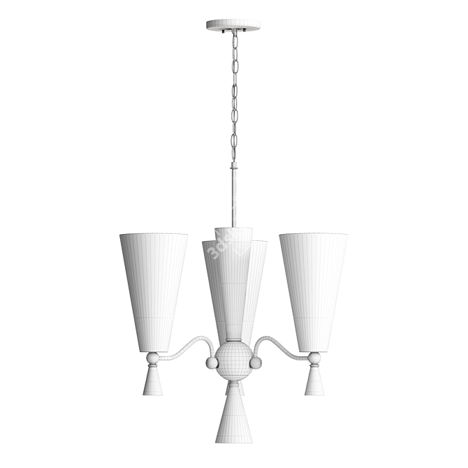 Verona Elegant 3-Light Chandelier 3D model image 4