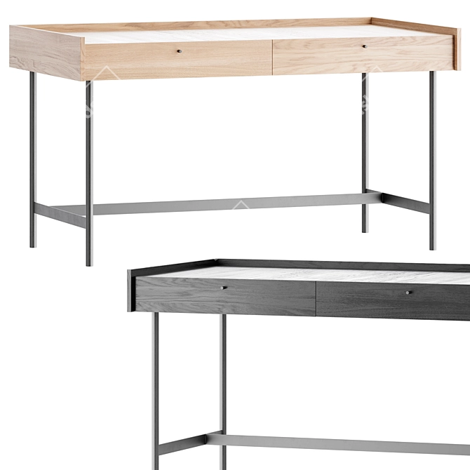 Modern Desk Canelli 3D model image 2