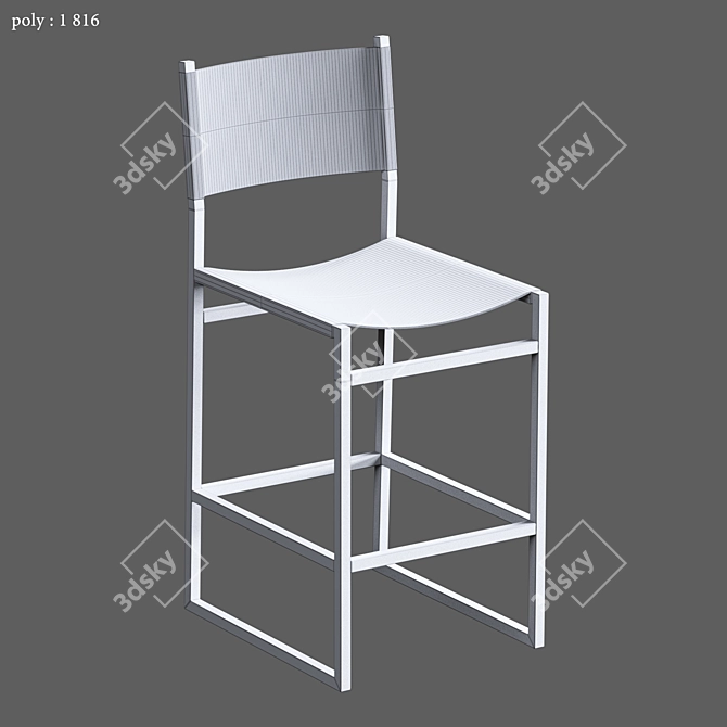 Rugged Leather Bar Stools 3D model image 3