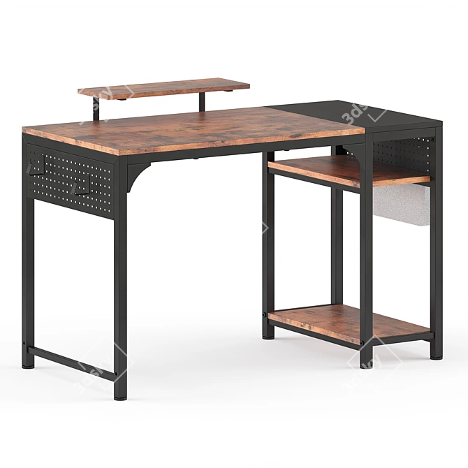 Eureka Writing Desk, MDF Steel 3D model image 1