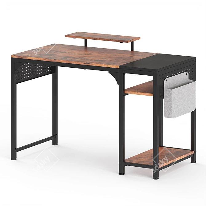 Eureka Writing Desk, MDF Steel 3D model image 2