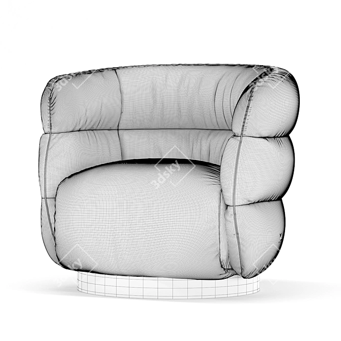 Luxury Comfort Couture Armchair 3D model image 5