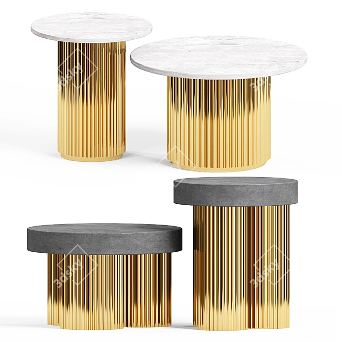  Marble Flow Round Coffee Table 3D model image 1