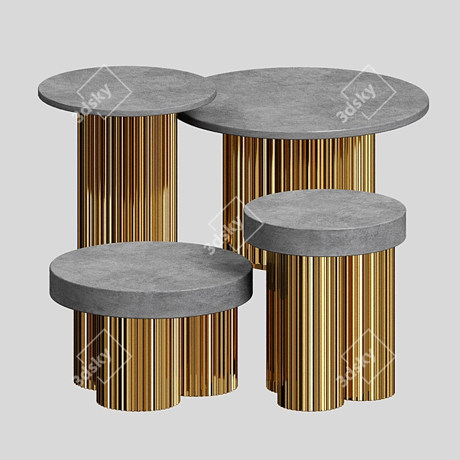  Marble Flow Round Coffee Table 3D model image 2