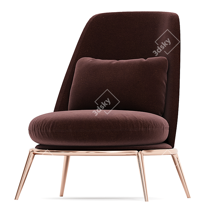 Elegant Cantori Fabric Armchair 3D model image 2