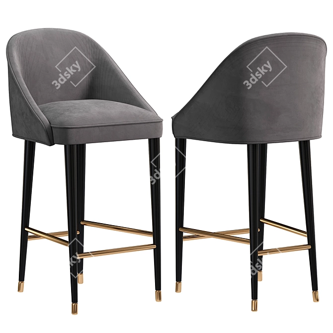 Modern Contemporary Bar Stool Design 3D model image 1