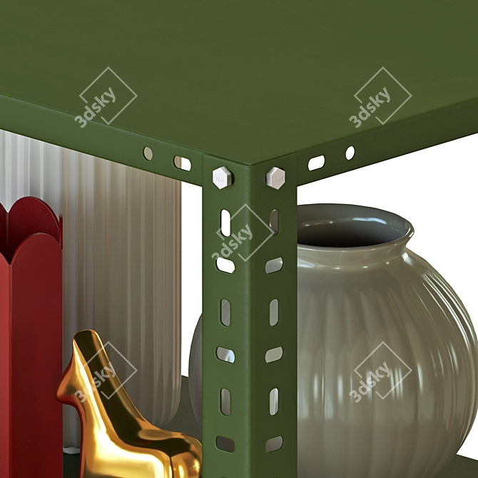 Modern Hay Shelving Unit 3D Model 3D model image 2