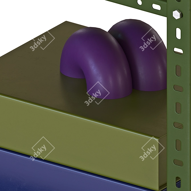 Modern Hay Shelving Unit 3D Model 3D model image 3