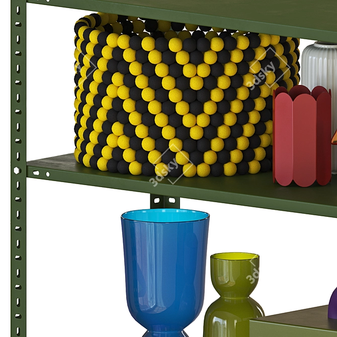 Modern Hay Shelving Unit 3D Model 3D model image 4
