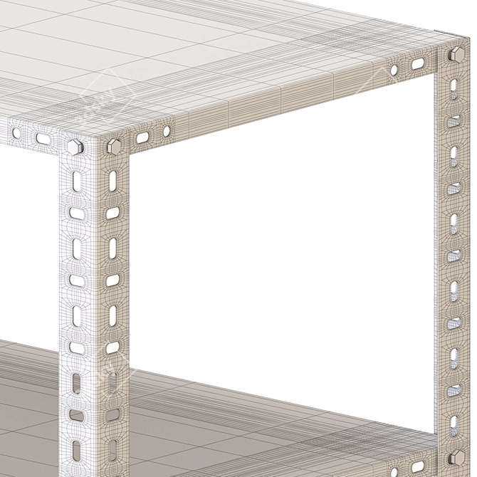 Modern Hay Shelving Unit 3D Model 3D model image 6