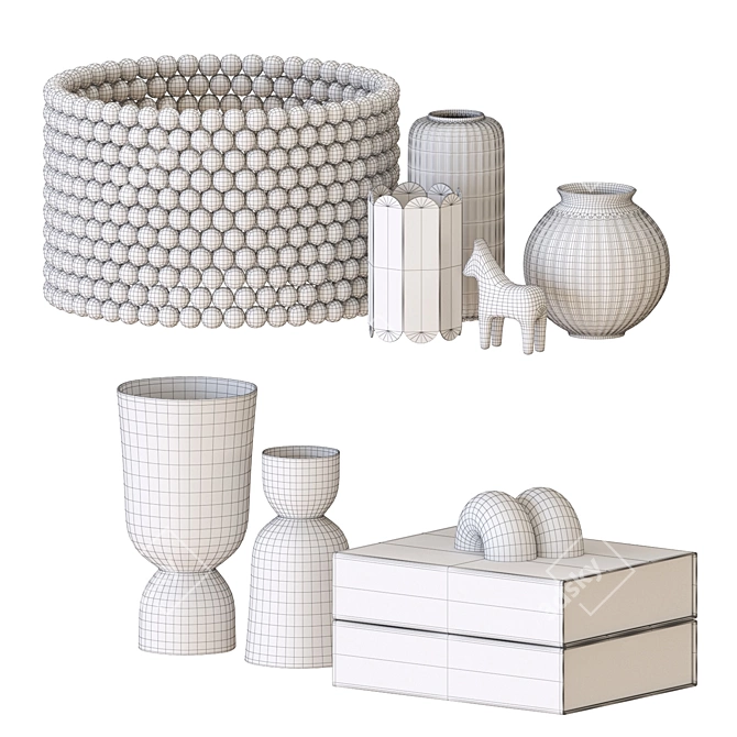 Modern Hay Shelving Unit 3D Model 3D model image 7