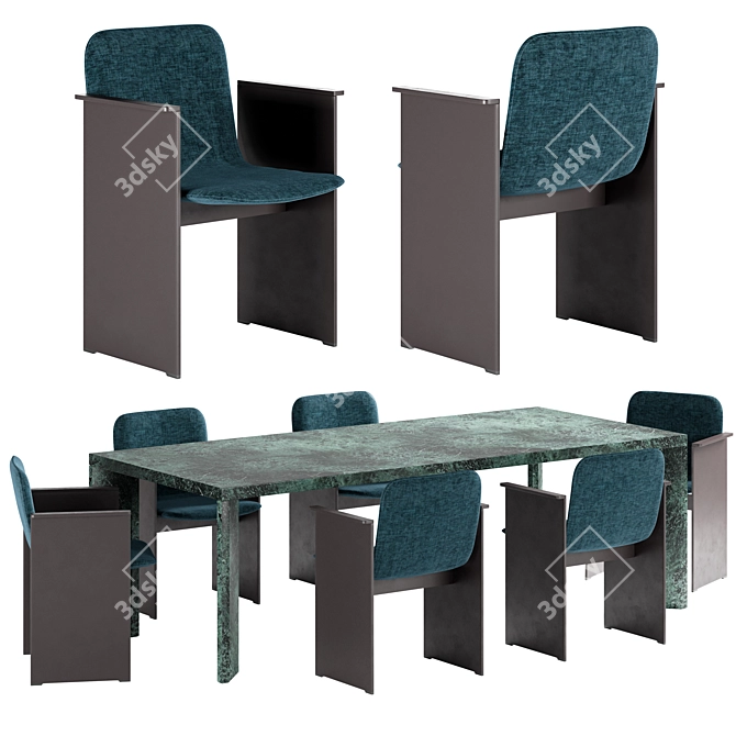 Modern Flutz Chair & Table 3D model image 1