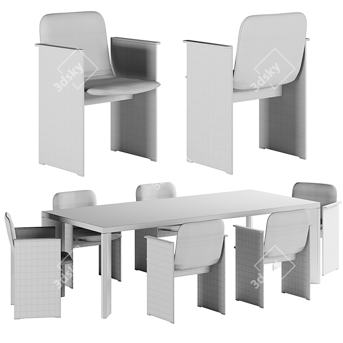 Modern Flutz Chair & Table 3D model image 2