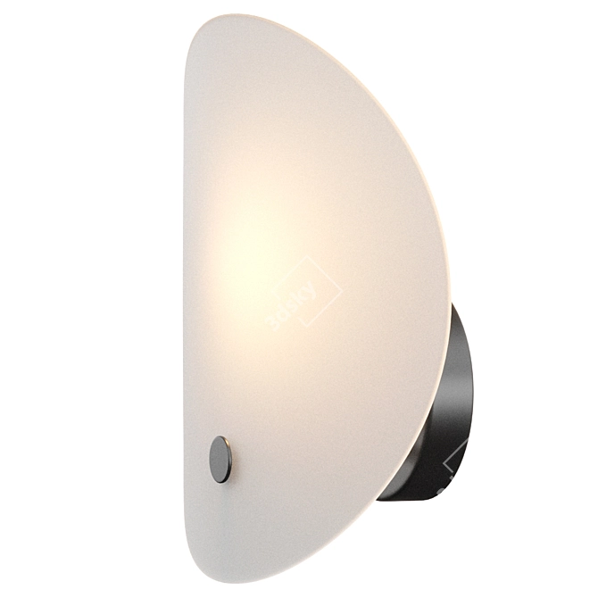 Modern Glass Black Wall Light 3D model image 2