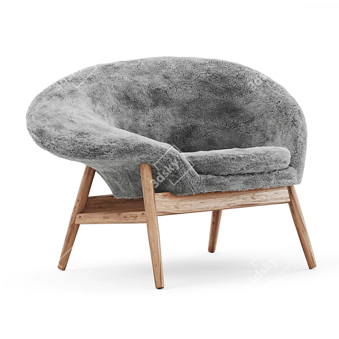 Modern Sheep Lounge Chair by Hans Olsen 3D model image 2