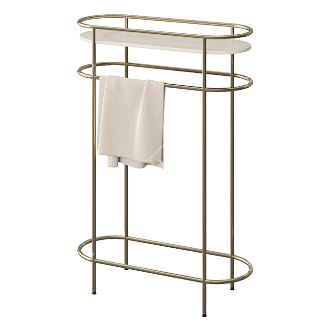 Sleek Mango Wood Towel Holder 3D model image 1