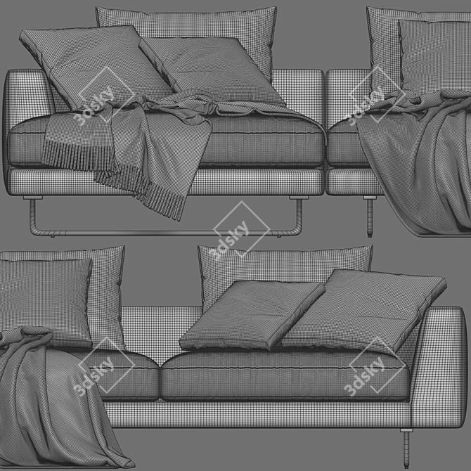 Contemporary Jesse Chaise Longue Sofa 3D model image 5