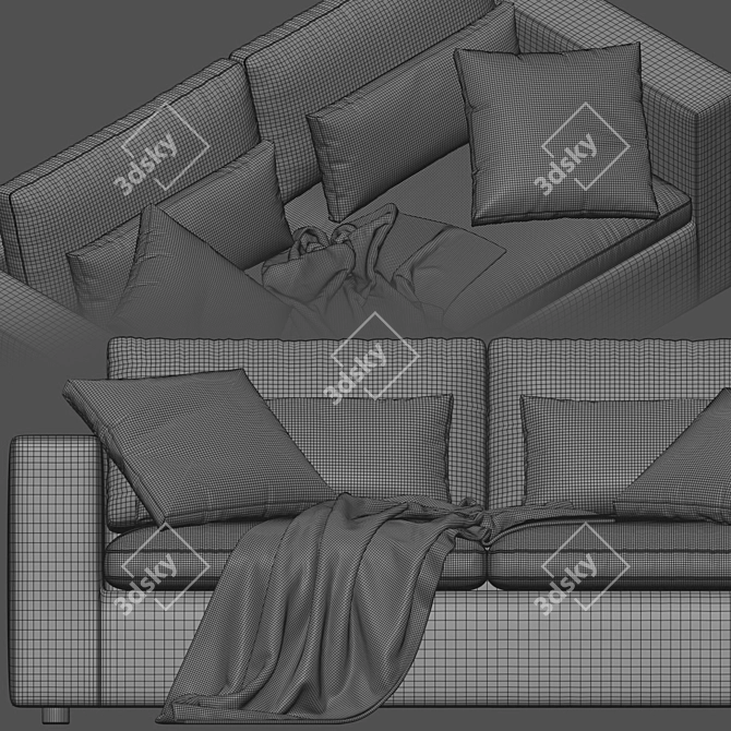 West Elm Harmony Modular 2-Seat Sofa 3D model image 5