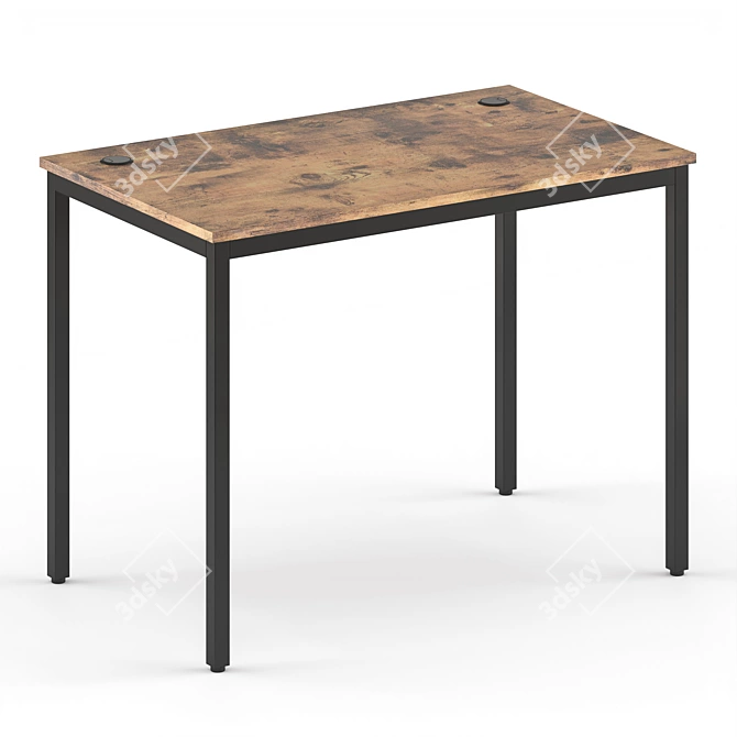 Eureka Writing Desk, MDF Steel 3D model image 1