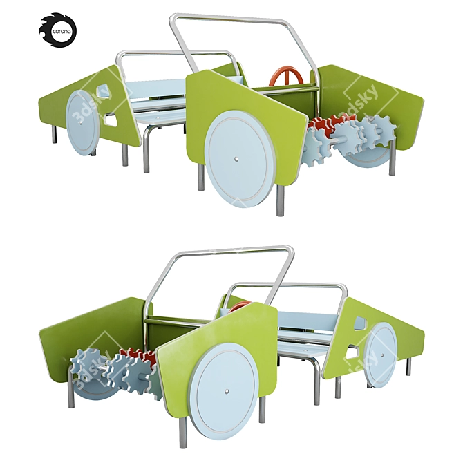 

Description translation:

"The "Car" is a modular assembly-disassembly design consisting of body parts with wheels and handles, frame, rotating steering wheel, 3D model image 7