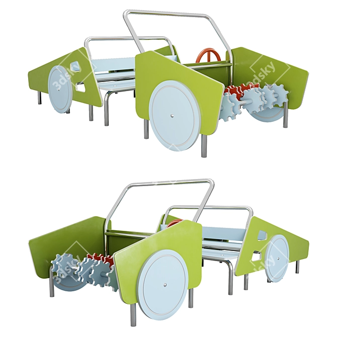 

Description translation:

"The "Car" is a modular assembly-disassembly design consisting of body parts with wheels and handles, frame, rotating steering wheel, 3D model image 8