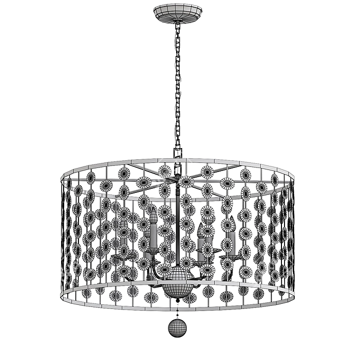  Layla 6 Gold Chandelier 3D model image 2