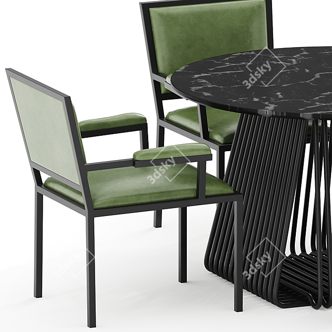 Minimalist Armchair & Table Set 3D model image 2