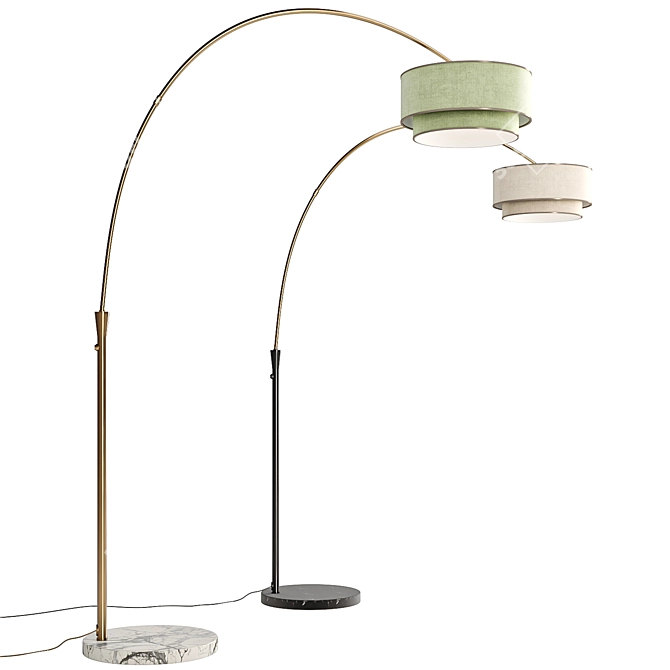Elegant Arched Floor Lamp, 2 Colors 3D model image 1