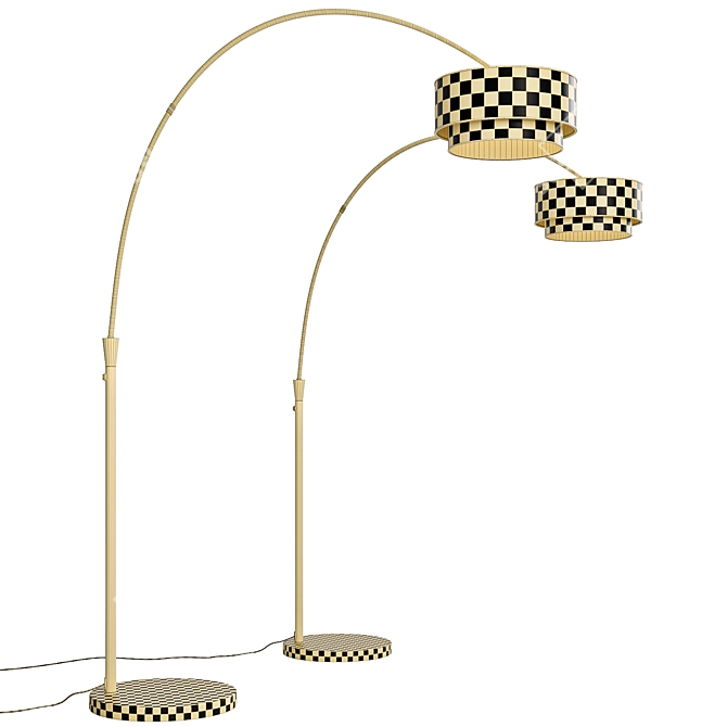 Elegant Arched Floor Lamp, 2 Colors 3D model image 3